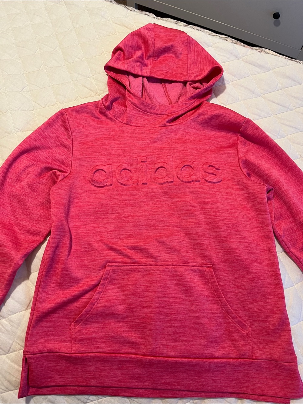 adidas Heathered Pink Hooded Sweatshirt M 10 12